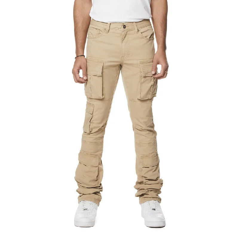 Utility Multi Pocket Stacked Twill Pants - Khaki