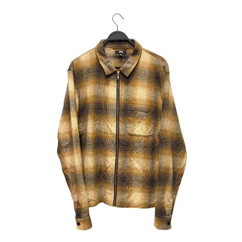 STUSSY/Jacket/XL/Cotton/YLW/Plaid/