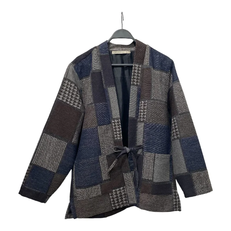 Shades Of Grey/Coat/XL/Wool/GRY/Open Flont/All Over Print/TIE FRONT