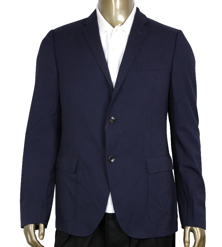 Gucci Men's Formal 2 Buttons Blue Poly / Wool / Elastane Jacket