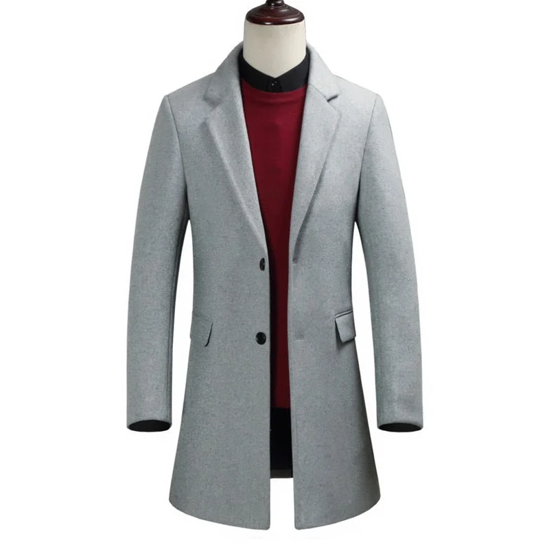 British Gentlemen Thick Long Wool Coat