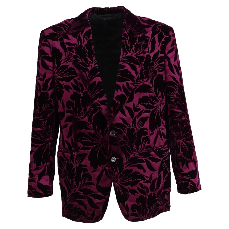 Tom Ford Cooper Slim-Fit Jacquard Tuxedo Jacket in Purple Velvet