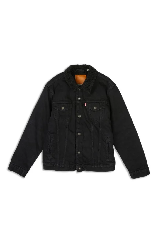 Type Iii Sherpa Trucker Jacket In Berk-Black