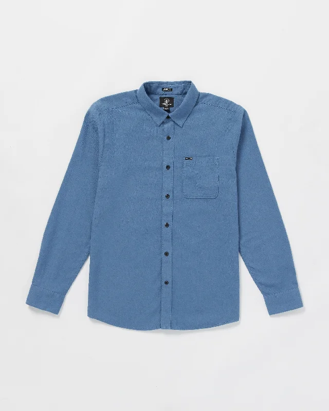 Caden Solid Long Sleeve Shirt - Blueberry