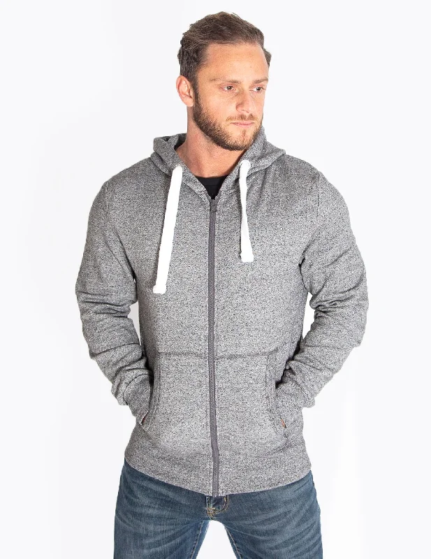 HEAVYWEIGHT ZIP HOODIE - HEATHER GREY