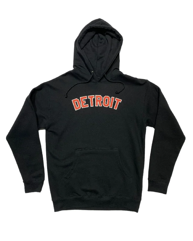 Ink Detroit -  Red & White print on Black Hoodie