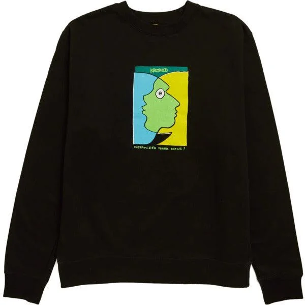 Krooked Skateboards Freak Shows Crewneck Black