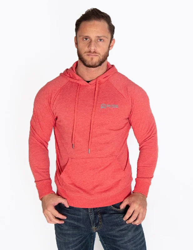 MUSCLE PULLOVER HOODIE - RED MARL