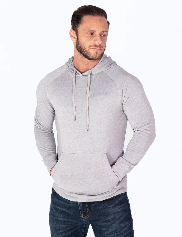 MUSCLE PULLOVER HOODIE - SILVER MARL