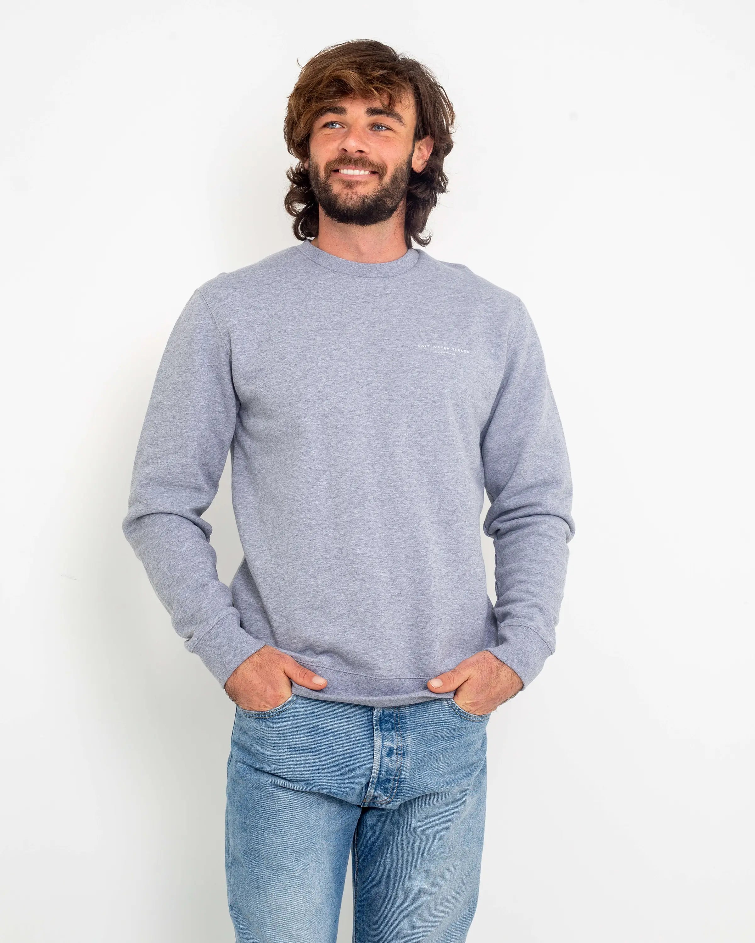 Fins Sweatshirt in Athletic Grey