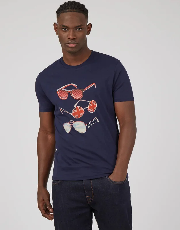 Ben Sherman Summer Shades Print Marine T-Shirt