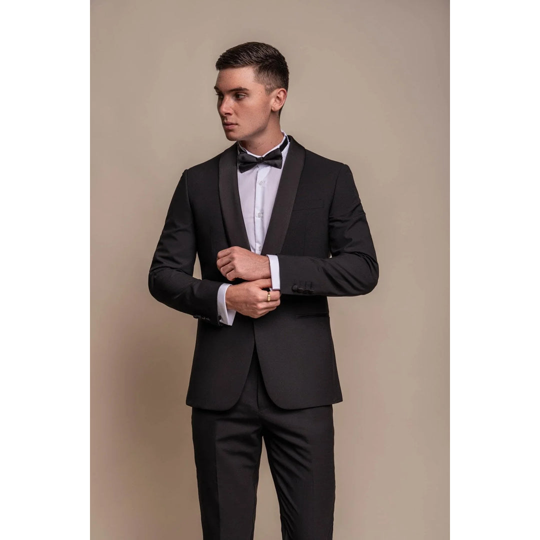 Aspen - Men's Plain Black Tuxedo Blazer