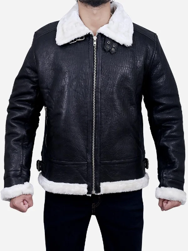 Dalton Black B3 Bomber Leather Jacket for Men