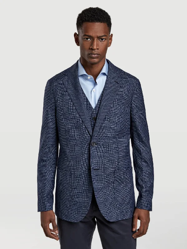 Glen plaid wool blazer