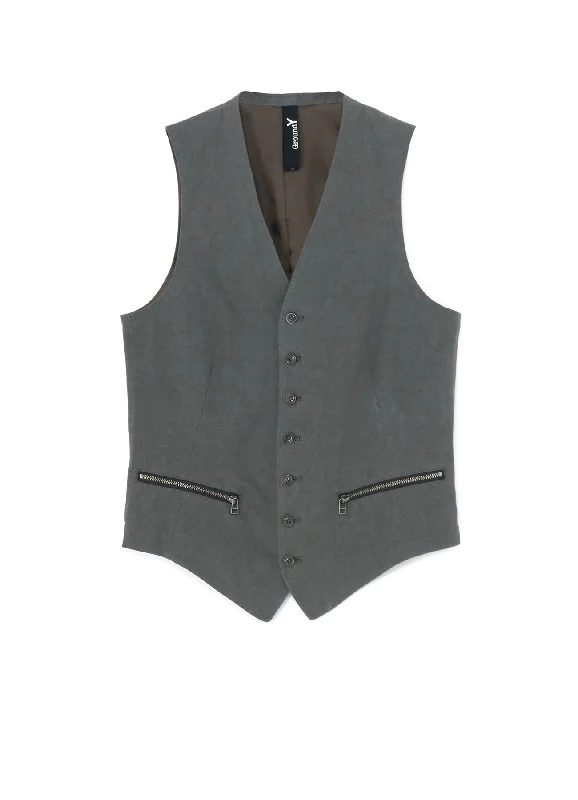 COTTON ZAZA CROSS WA ZIPPER POCKET VEST