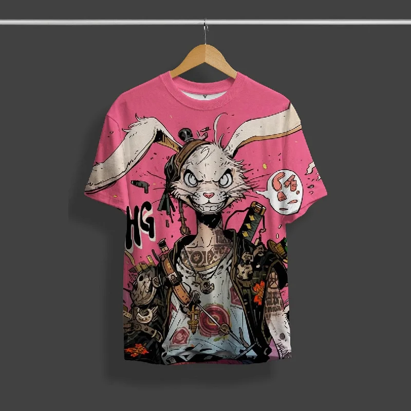 Hunter Rabbit Full Print Round Neck T-Shirt For Men