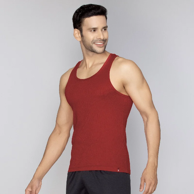 Nova Round Neck Racer Back Vest Rio Red