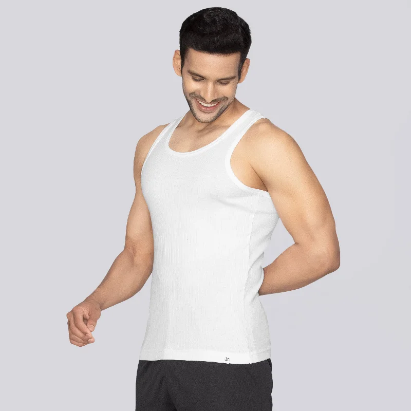 Nova Round Neck Racer Back Vest Polar White