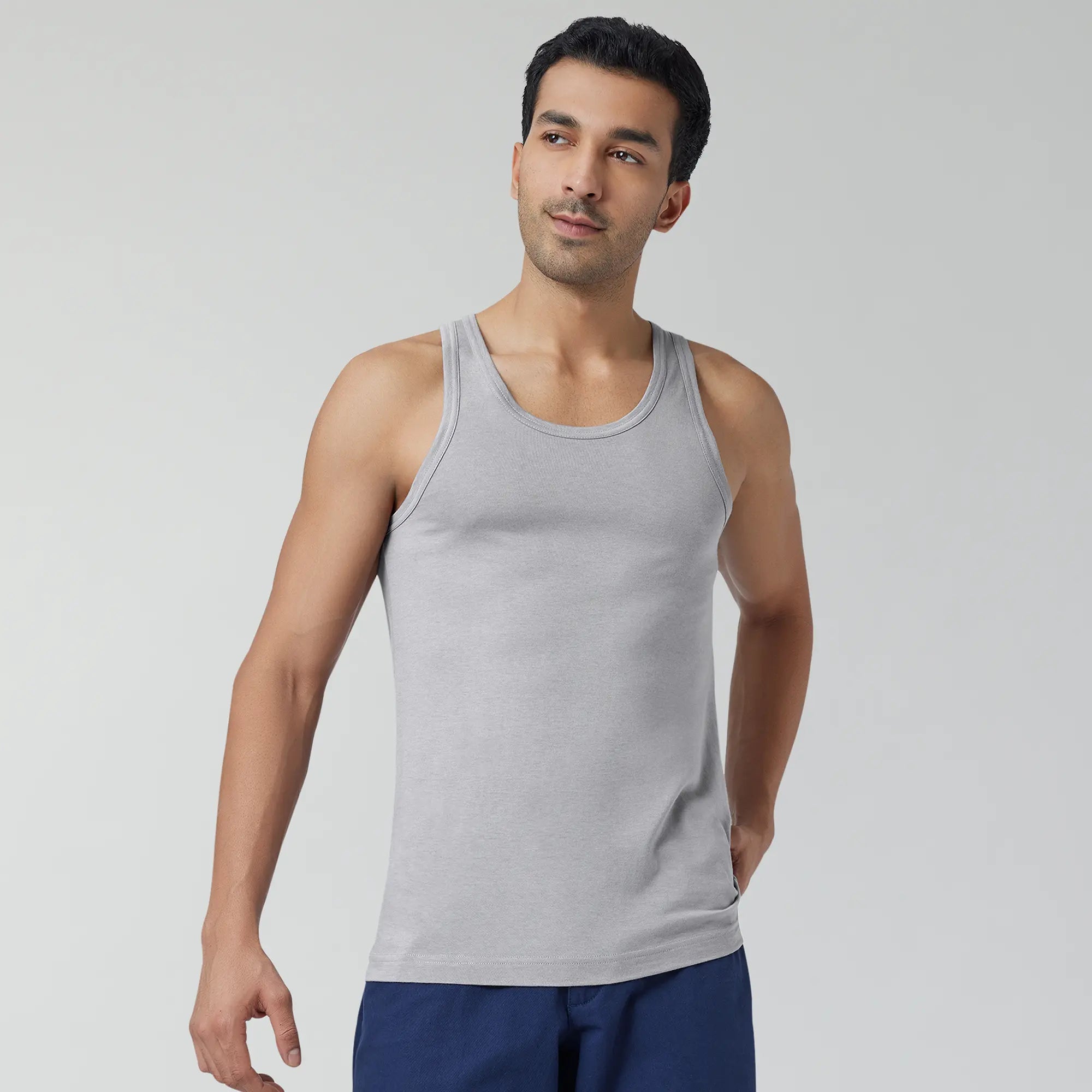 Ace Modal-Cotton Vest Frost Grey