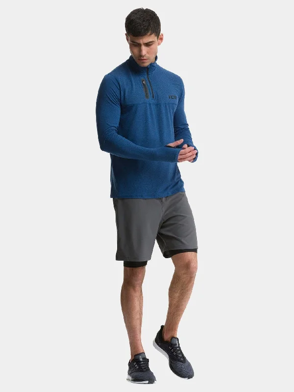 Fusion Half Zip Running Top For Men With Thumbholes & Chest Zip Pocket