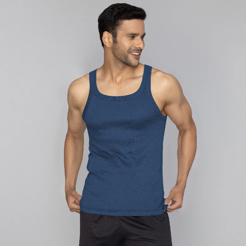 Pace Super Combed Cotton Vest Midnight Blue