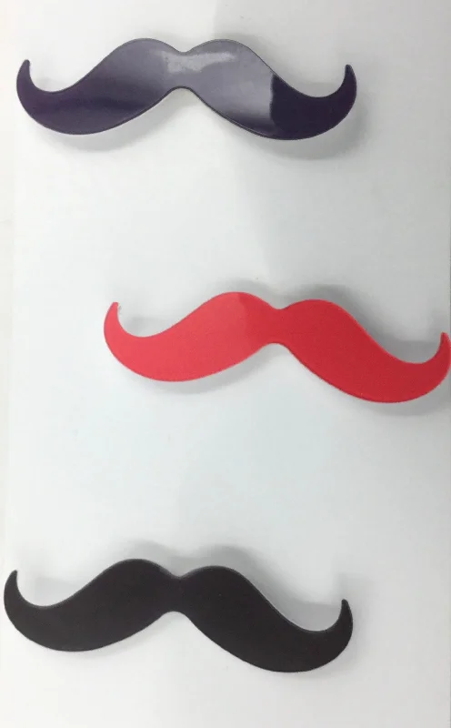 Multicolor Moustache Plastic Designer Badges