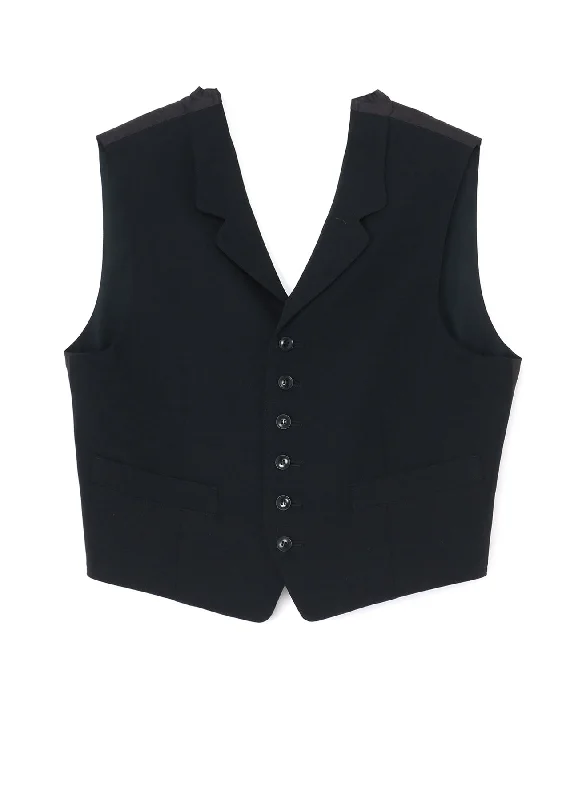 WASHER WOOL GABARDINE BACK OPEN VEST